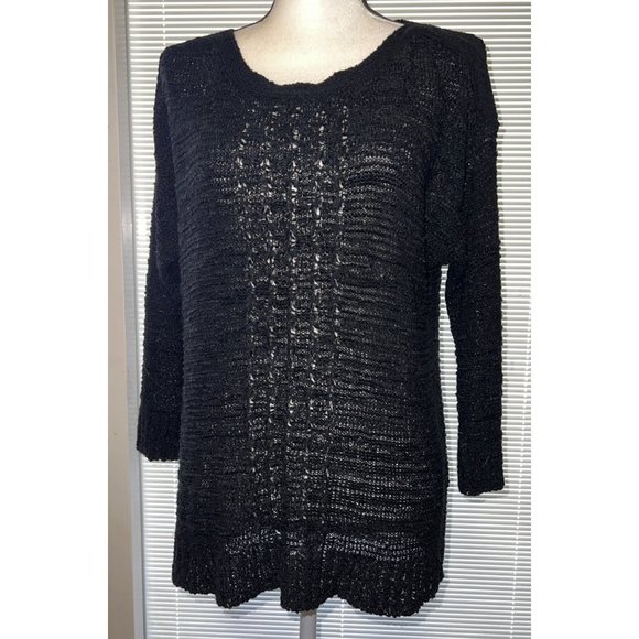 Soyaconcept Women Black Knit Cable Pullover Sweater -- Large - Picture 1 of 9